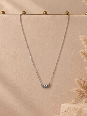 Swarovski Three Stone Crystal Pendant Necklace Adjustable